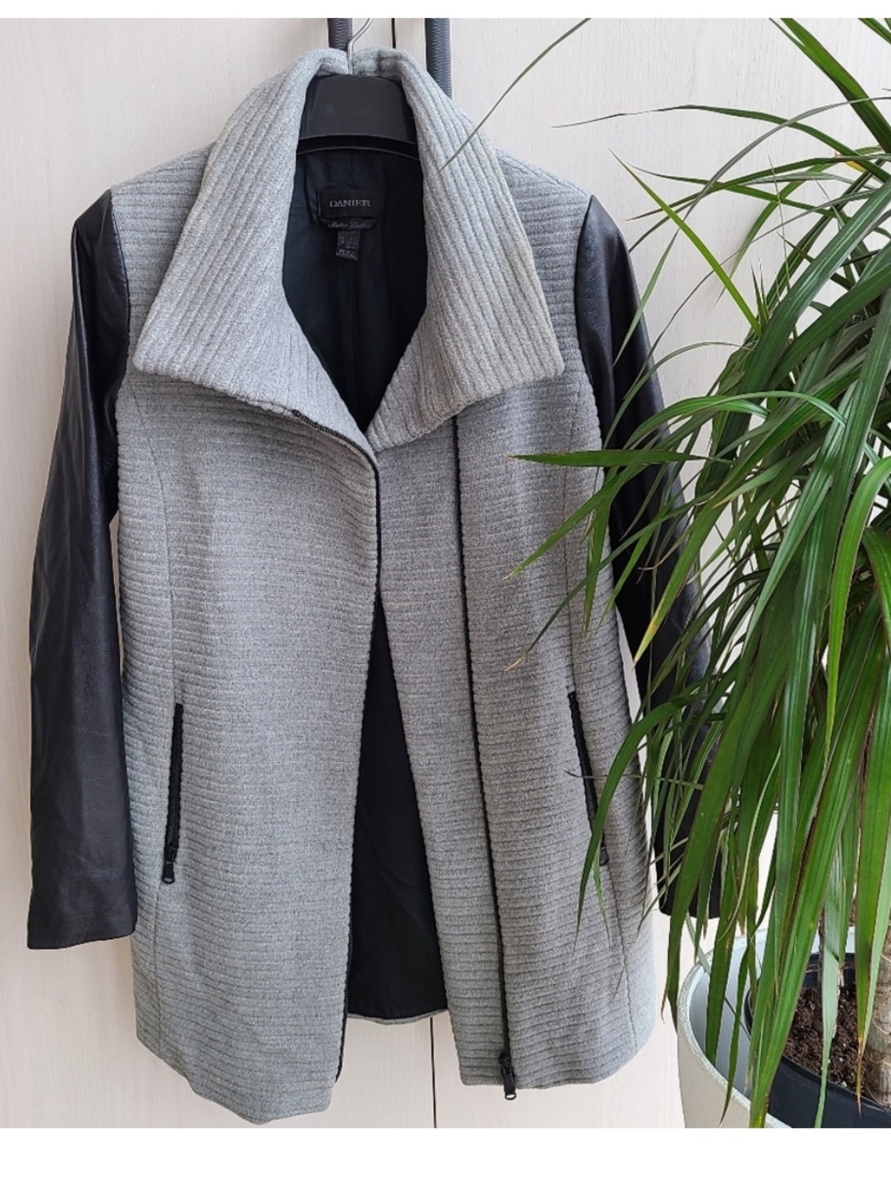 Danier Wool blend & Leather Sleeve Jacket